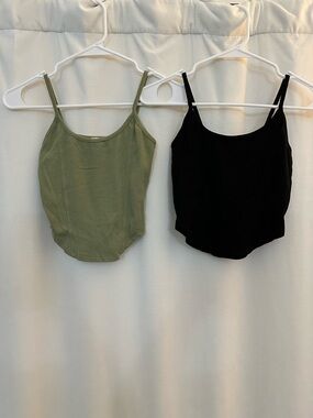 Cotton On Slim Cropped Camisoles in Olive Green and Black